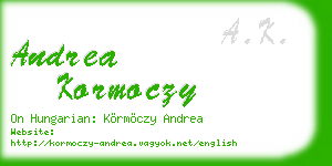 andrea kormoczy business card